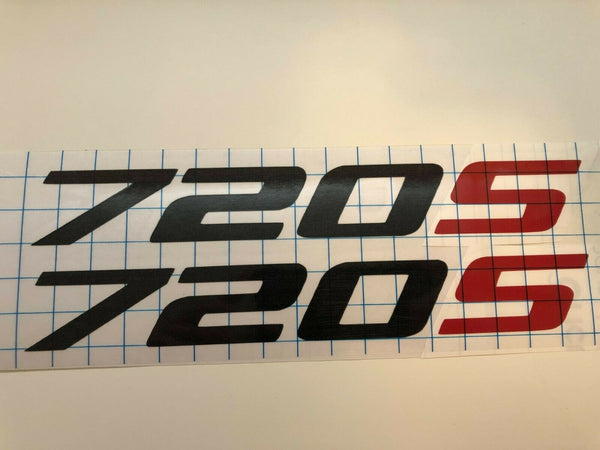 2x McLaren 720S Logo Vinyl Sticker Decal 4" 5" 6" 8" 10" 12" 16" 20" 24" 28" 32" Colors