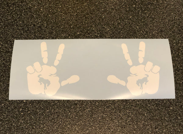 2x Ford Bronco 3 Finger Hand Wave Vinyl Decal Sticker Multiple Colors Available