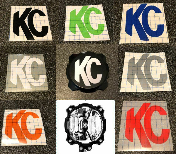 2x KC Hilites Logo Overlay Vinyl Decal Sticker 6" Pro PRO6 Gravity Light Cover