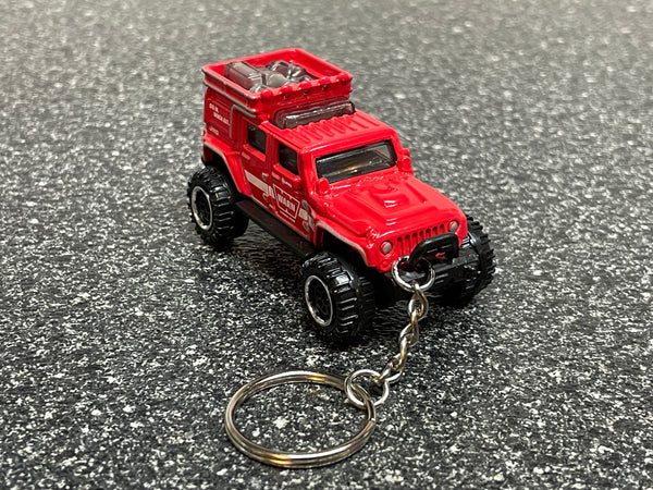 Jeep Wrangler Unlimited Warn Off Road Keychain Diecast Car Matchbox Hot Wheels