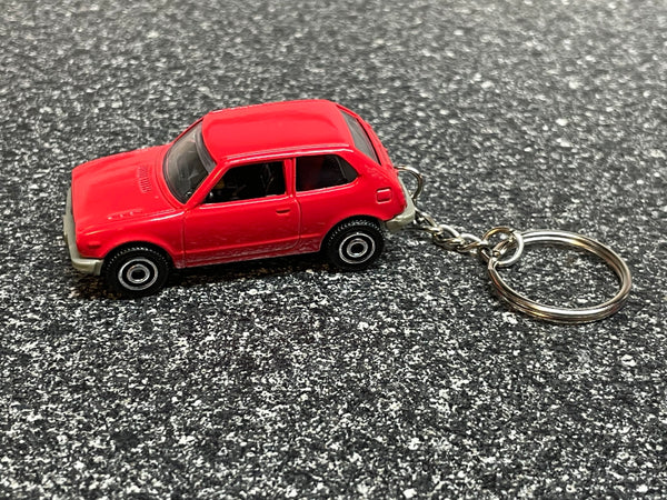 1970 Honda Civic Hatchback Red Keychain Die Cast Car Hot Wheels Matchbox