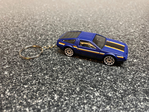 DMC DeLorean Blue Keychain Hot Wheels Matchbox