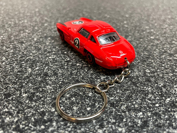 Mercedes Benz 300SL 300 SL Red Keychain Silver Hot Wheels Matchbox