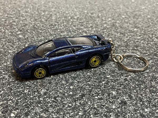 Jaguar XJ220 Custom Keychain Matchbox Hot Wheels Car