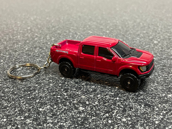 Ford F150 Raptor Keychain Red Diecast Car Matchbox Hot Wheels