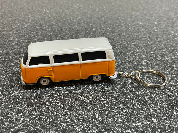 Volkswagen Vanagon Bus Camper Orange Keychain Diecast Car Hot Wheels Matchbox