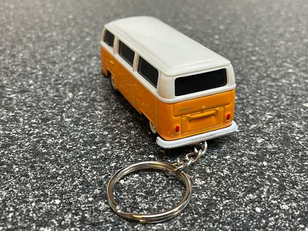 Volkswagen Vanagon Bus Camper Orange Keychain Diecast Car Hot Wheels Matchbox