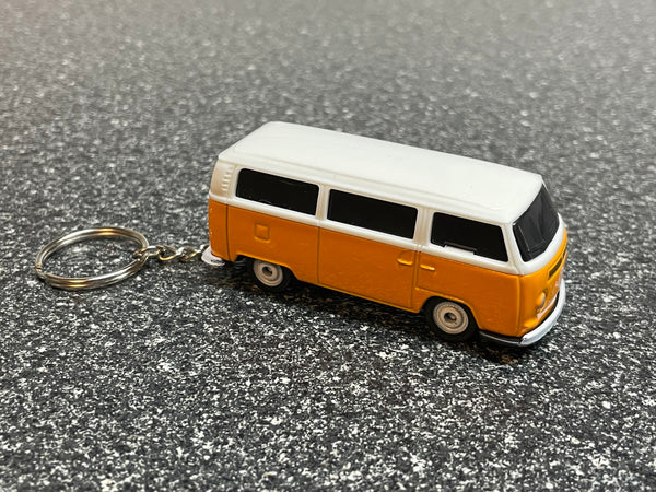 Volkswagen Vanagon Bus Camper Orange Keychain Diecast Car Hot Wheels Matchbox