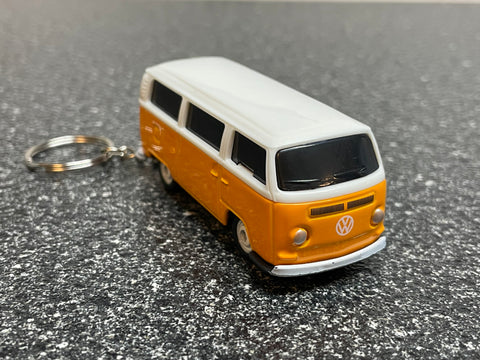 Volkswagen Vanagon Bus Camper Orange Keychain Diecast Car Hot Wheels Matchbox