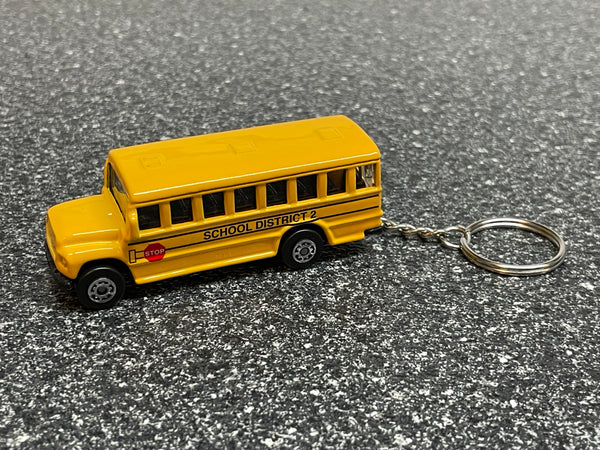 School Bus Keychain Yellow Hot Wheels Matchbox