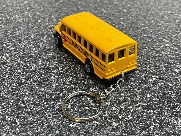 School Bus Keychain Yellow Hot Wheels Matchbox