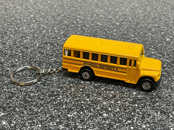 School Bus Keychain Yellow Hot Wheels Matchbox