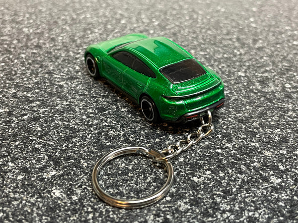 Porsche Taycan Turbo S Green Keychain Diecast Car Matchbox Hot Wheels