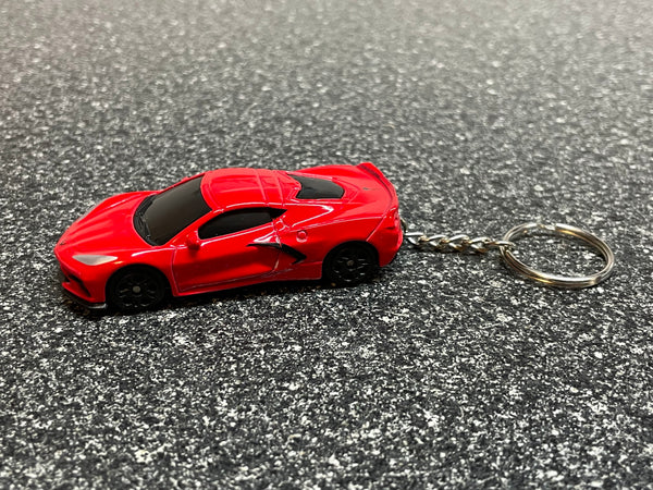 C8 Corvette Stingray Red Z51 Keychain Diecast Car Hot Wheels Matchbox