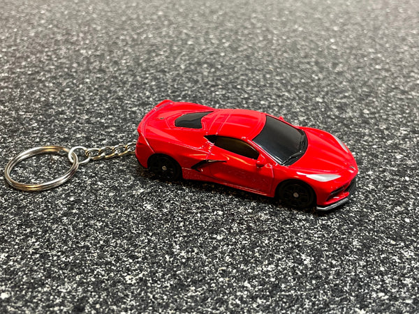 C8 Corvette Stingray Red Z51 Keychain Diecast Car Hot Wheels Matchbox