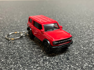 Bronco 4 Door Keychain Red Matchbox Hot Wheels Car