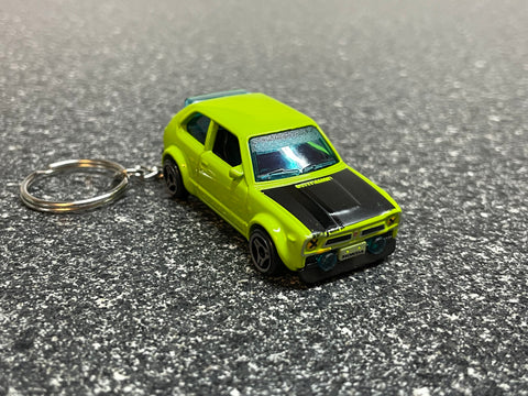 1973 Honda Civic Custom Lime Green Keychain Hot Wheels Matchbox Diecast Car