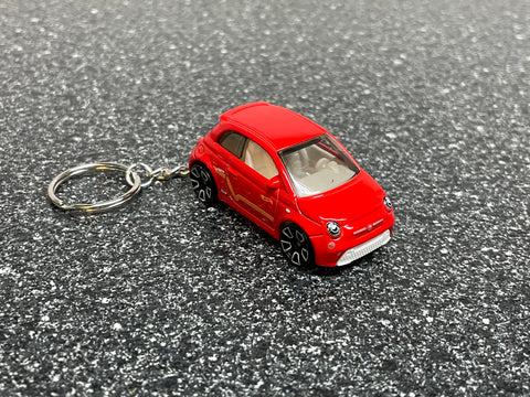 Fits Fiat 500 Red Keychain Diecast Car Hot Wheels Matchbox