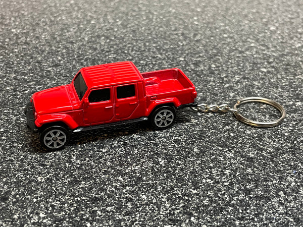 Jeep Gladiator Truck Red Keychain Diecast Car Matchbox Hot Wheels