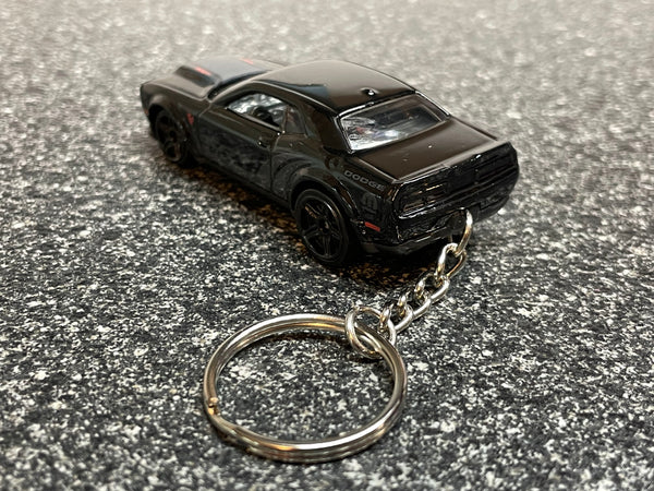 Dodge Challenger Hellcat Demon Hemi SRT Black Keychain Diecast Car Matchbox Hot Wheels