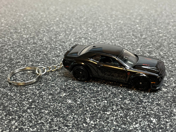 Dodge Challenger Hellcat Demon Hemi SRT Black Keychain Diecast Car Matchbox Hot Wheels