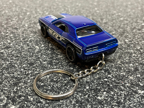 2015 Dodge Challenger Hemi SRT Keychain Diecast Blue Car Matchbox Hot Wheels