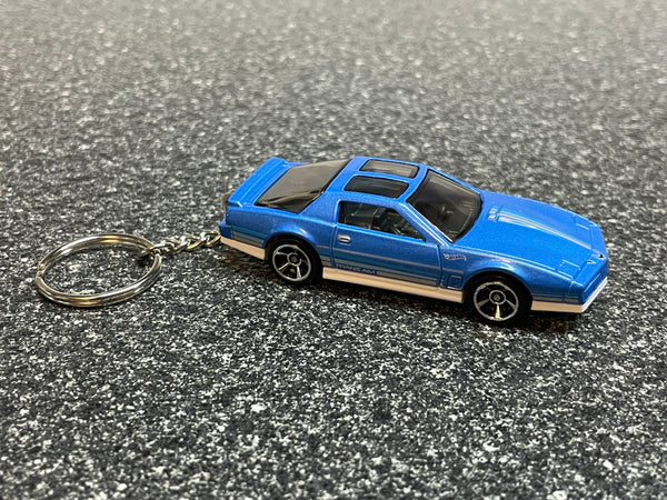 1984 Pontiac Firebird TransAM Blue Keychain  Red Diecast Car Hot Wheels Matchbox