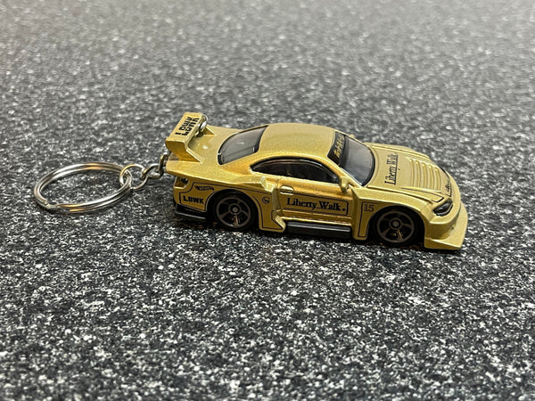 Nissan Silvia S15 Liberty Walk Gold Keychain Hot Wheels Matchbox