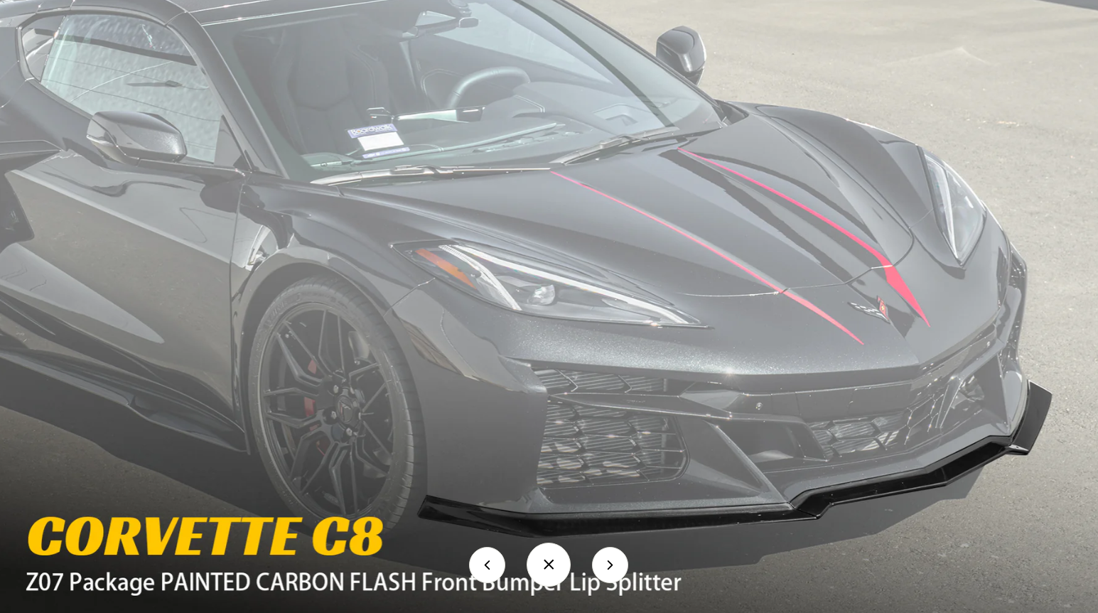 2023+ C8 Z06 / E-Ray Corvette Front Splitter Carbon Flash Black Painted EOS