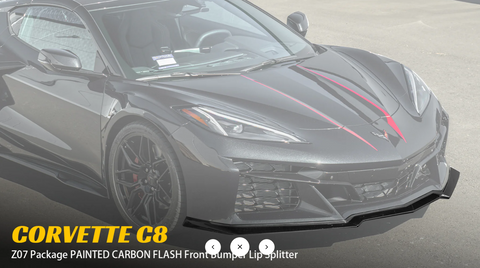 2023+ C8 Z06 / E-Ray Corvette Front Splitter Carbon Flash Black Painted EOS