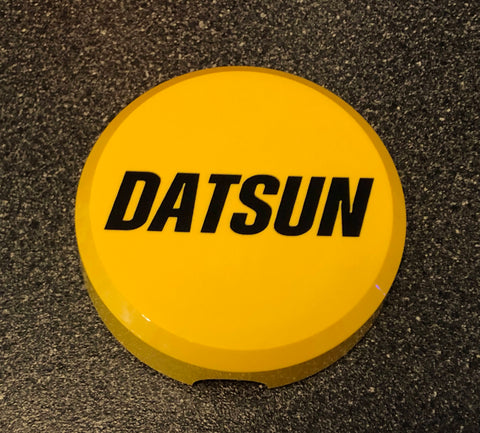 KC Daylighter Datsun Hard Light Cover Yellow w/ Black Decals 6" Round Hilites CUSTOM