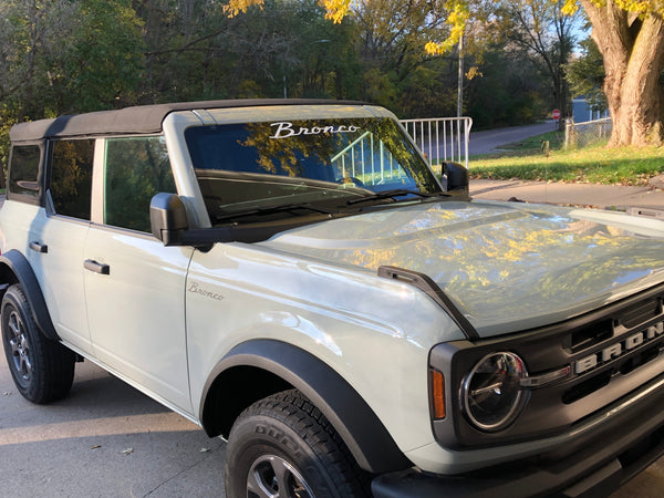 Bronco Heritage Font Windshield Vinyl Decal Sticker Multiple Colors Available