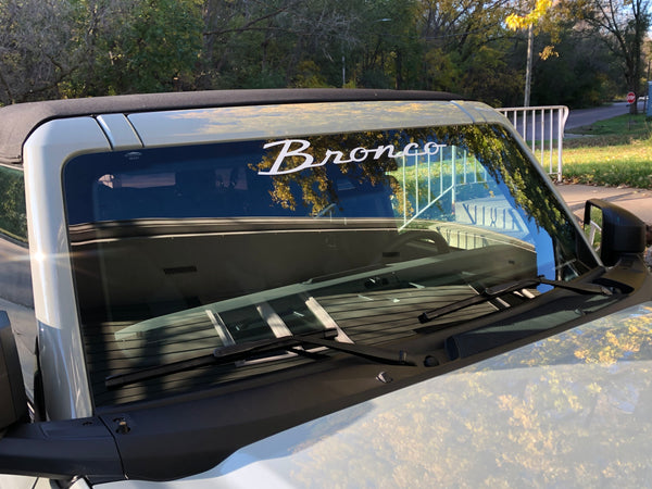 Bronco Heritage Font Windshield Vinyl Decal Sticker Multiple Colors Available