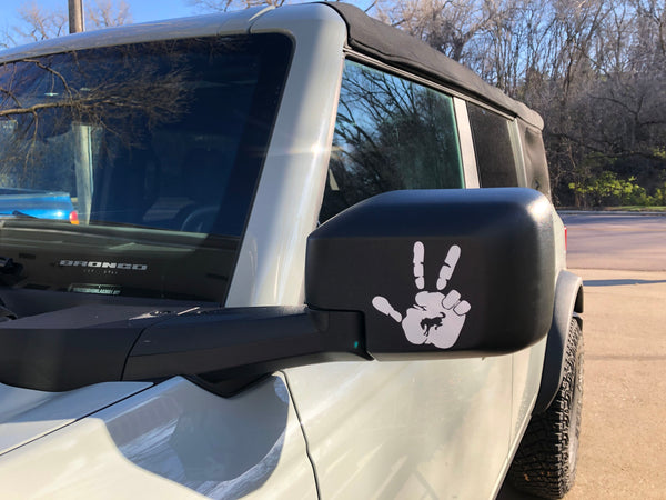 2x Ford Bronco 3 Finger Hand Wave Vinyl Decal Sticker Multiple Colors Available