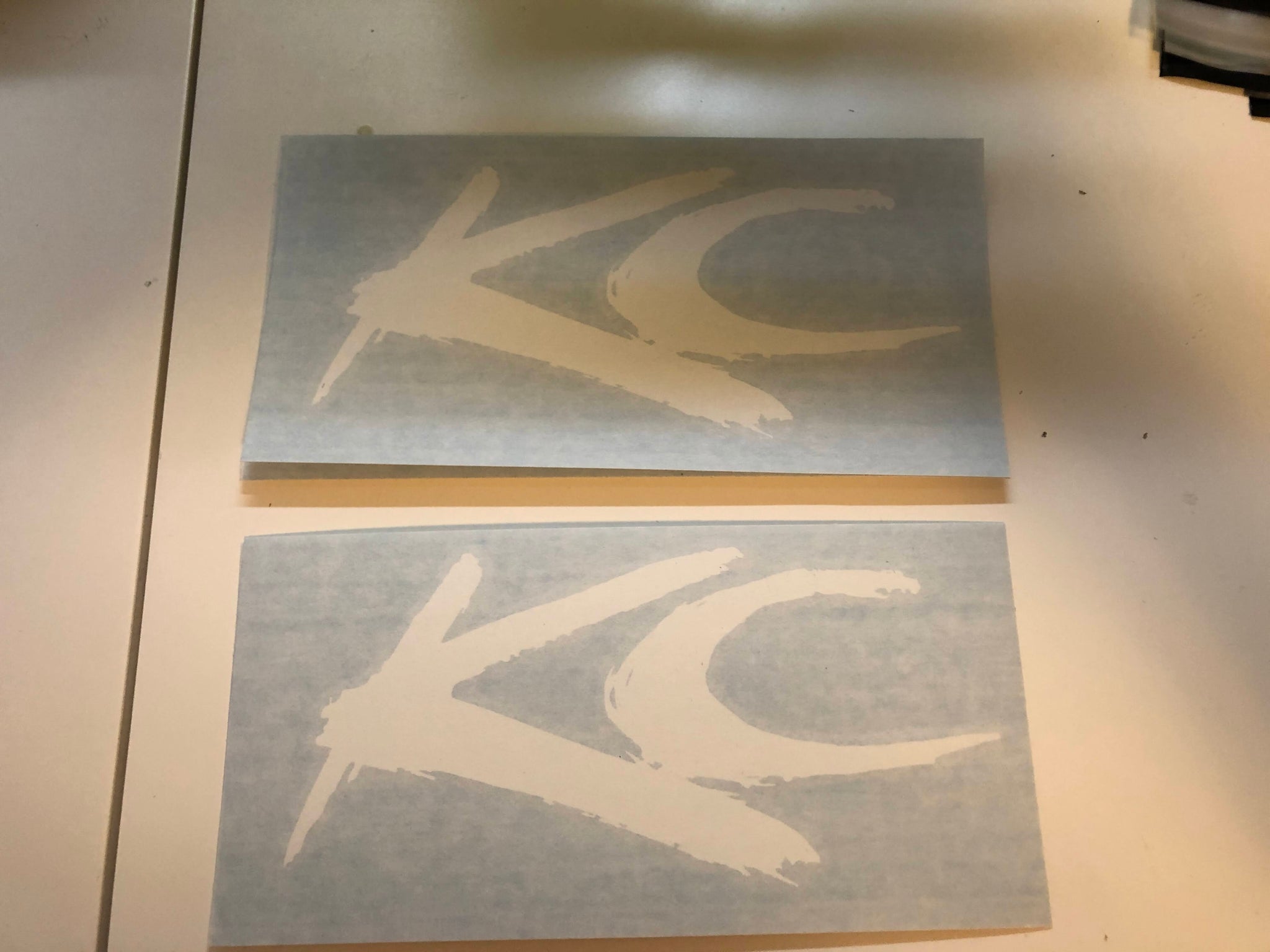 2x KC Retro Splash Vinyl Decal White 6.25" x 3"