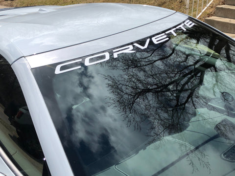 Corvette C8 Windshield Banner Vinyl Decal Sticker 40" x 2" Multiple Colors Available