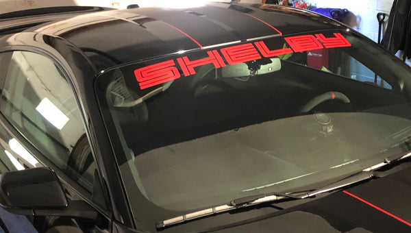 Shelby Mustang Cobra Windshield Banner Vinyl Decal Sticker 40" x 4" GT350 GT500 Multiple Colors Available