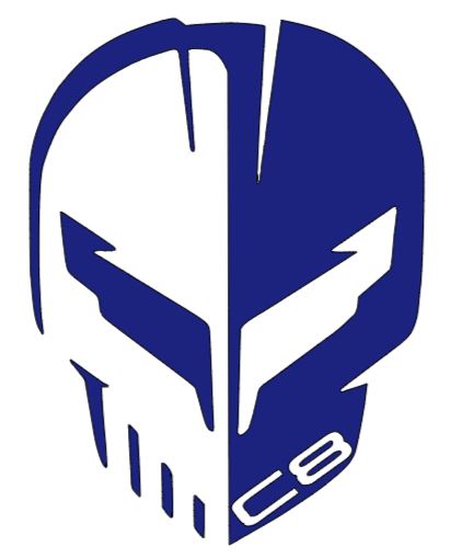 Corvette Racing Jake Skull Logo Vinyl Sticker Decal 2.5