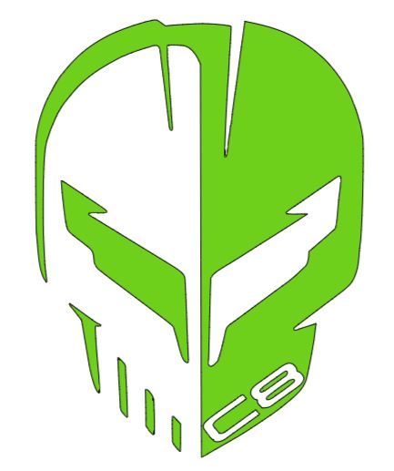 Corvette Racing Jake Skull Logo Vinyl Sticker Decal 2.5