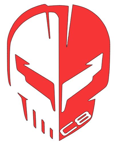 Corvette Racing Jake Skull Logo Vinyl Sticker Decal 2.5