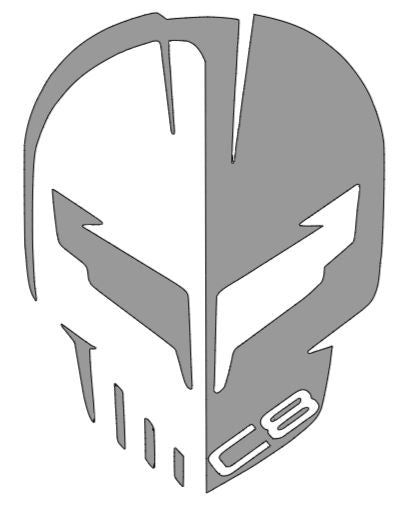 ONE (1) JAKE Skull Fits Chevy Corvette Racing Emblem Badge Vette C8 C8R C8-R - Foto 4