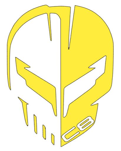 Corvette Racing Jake Skull Logo Vinyl Sticker Decal 2.5