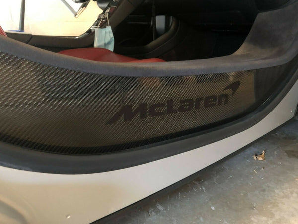 2x McLaren Carbon Tub Door Sill Logo Vinyl Sticker Decal MP4-12C 650s 675LT