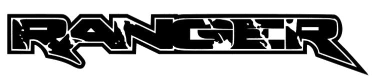 2x Ford Ranger Logo in Raptor Font Vinyl Decal Sticker 24