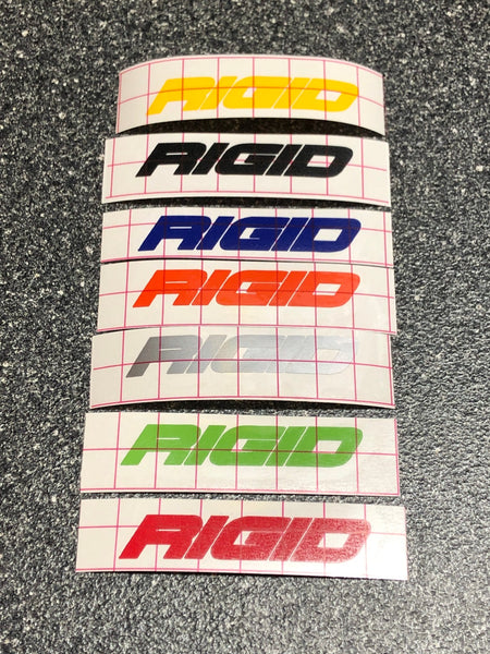 2x Rigid Logo Vinyl Sticker Decal 3" 4" 5" 6" 8" 10" 12" 16" Multiple Colors