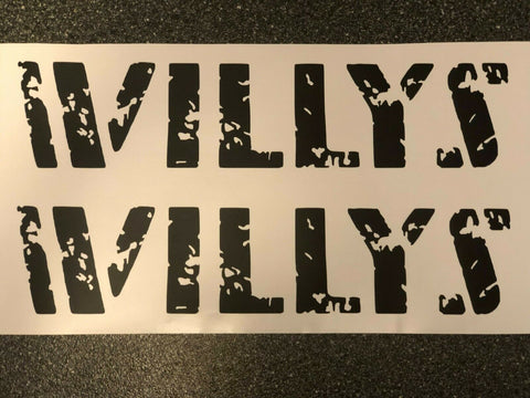 2x Jeep Willys Hood Vinyl Decal Sticker