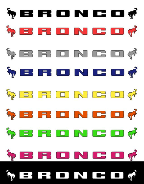 New Bronco Horse Windshield Decal Sticker 30" Multiple Colors Available